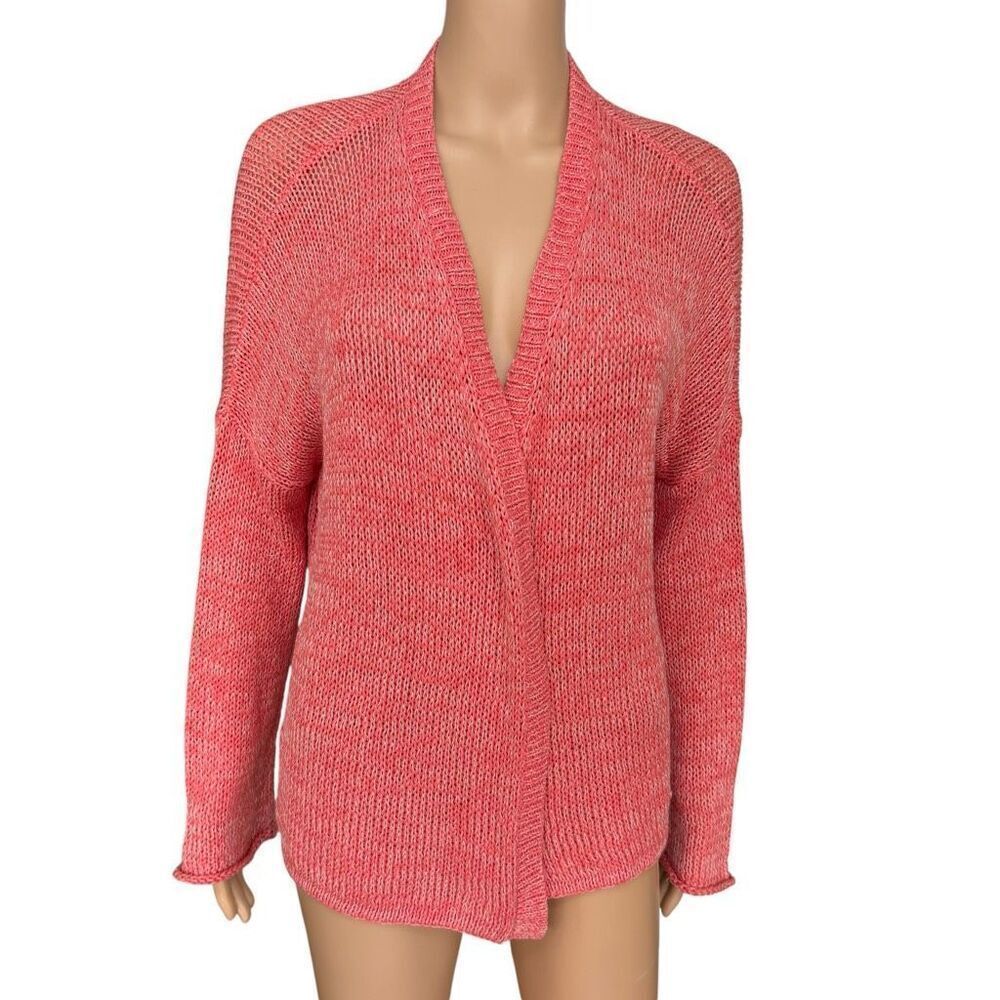 Wooden ShipsβCoral Pink Open Front Knit Cozy Soft Cardigan M/L cotton blend